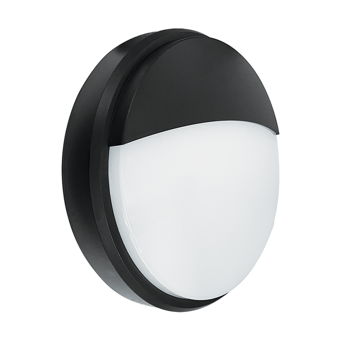 15W LED ROUND BUNKER BLK TRIM 3CCT WITH EYELID