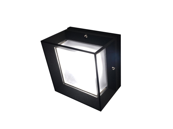 6W LED WALL LIGHT BLK 3K TEMPERED GLASS IP54 (D)