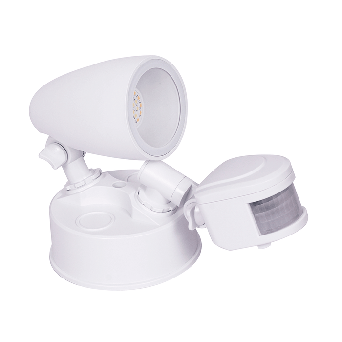 SINGLE 1X10W SECURITY SPOT LIGHT 3CCT WHITE WITH SENSOR