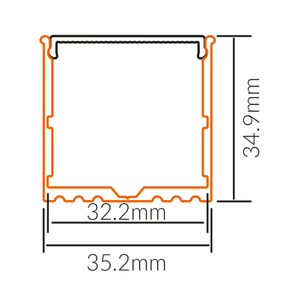 ALUMINIUM PROFILE PMMA OPAL MATTE DIFF 2M/PC