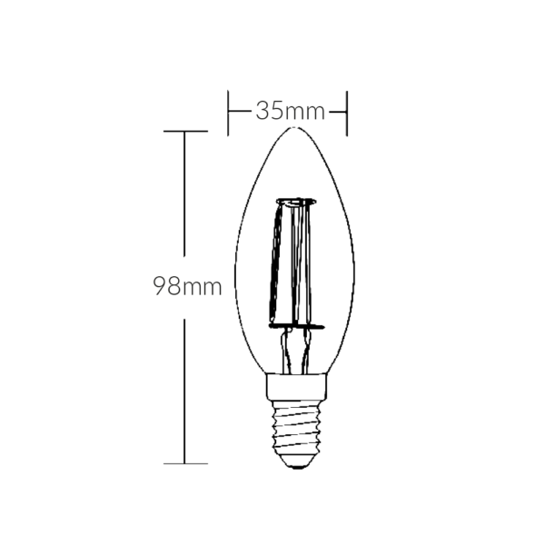 4W LED Warm White Small ES Candle Lamp Dimmable