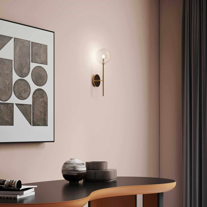EQUINOXE : Metal Indoor Wall Light with Glass Diffuser (Avail in Brass & Chrome)