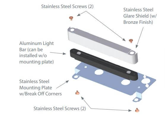 176mm 2700K IP54 LED Integrated Ledge/Step Light