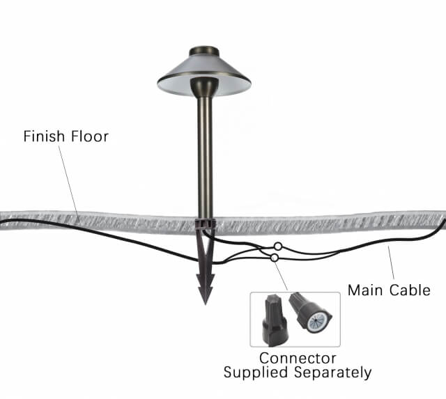 Solid Cast Brass Pathway Light with 160mm Shade (Available in 305mm, 381mm, 457mm & 610mm Post Height ,2700K & 3000K)