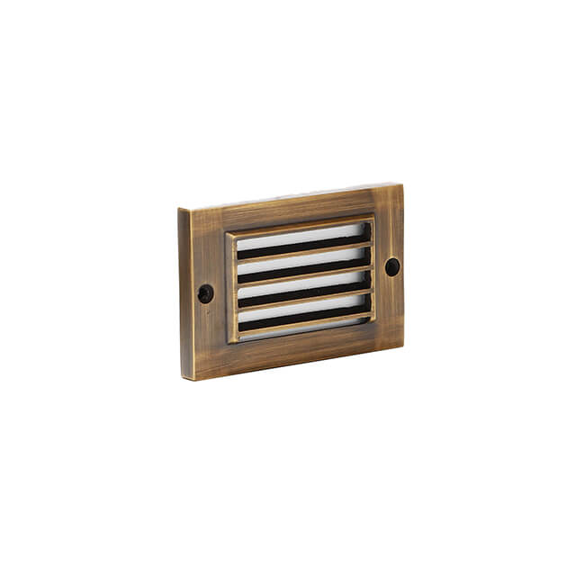 Cast Brass LED Integrated Frosted Lens Surface Mount Step/Wall Light (Available in Aged Brass & Black))