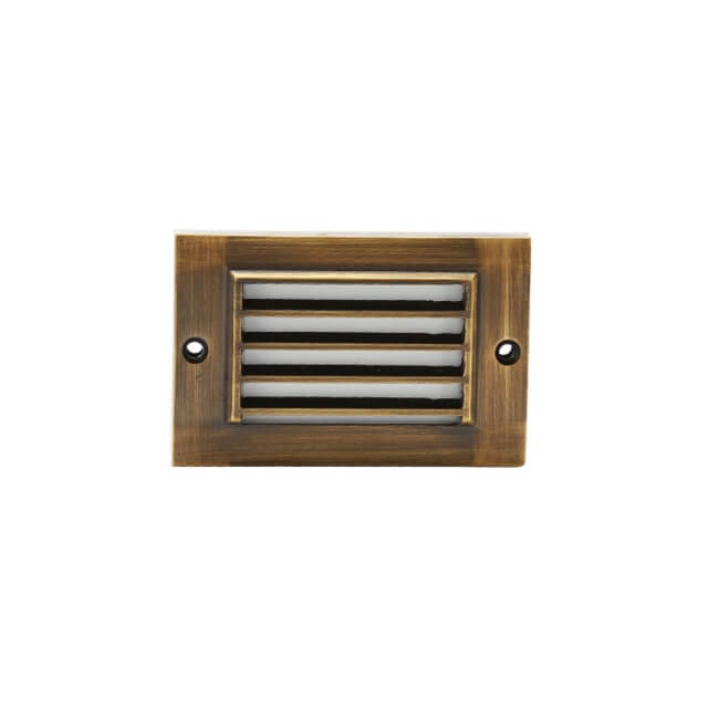 Cast Brass LED Integrated Frosted Lens Surface Mount Step/Wall Light (Available in Aged Brass & Black))