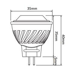 3W 230 Lumen MR11 12V LED Globe (Available in 2700K, 3000K & 6000K)