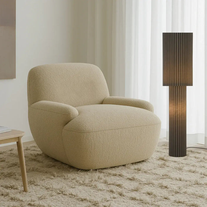 ALCONA: Pendant Lamp Wrapped in Textured Fabric (Available in Black, Beige & Green)