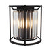 Cougar AMELIA: 2 Light Black Clear Crystal Prisms Wall Light