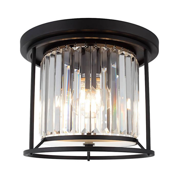 Cougar AMELIA: Black Clear Crystal Prisms Close to Ceiling Pendant