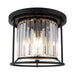 Cougar AMELIA: Black Clear Crystal Prisms Close to Ceiling Pendant