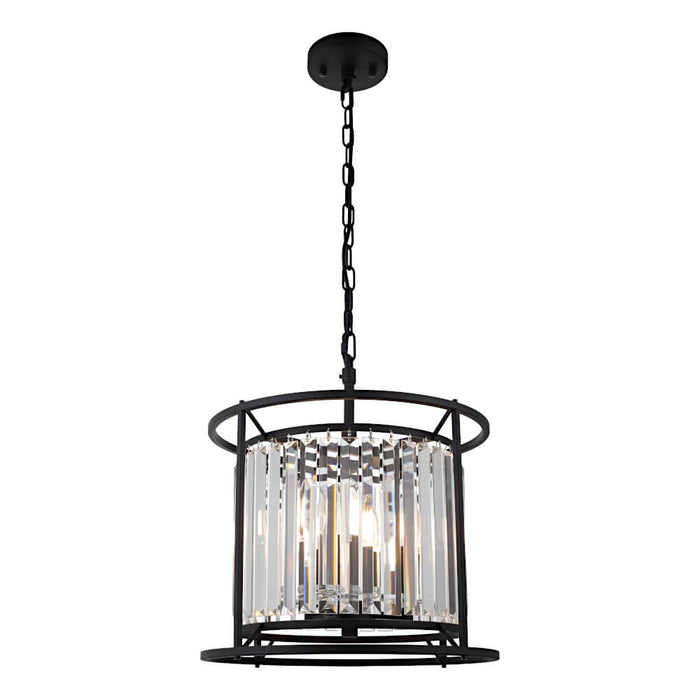AMELIA: Black Clear Crystal Prisms Pendant Light (Available in 1 Light, 3 Light, 6 Light & 8 Light)