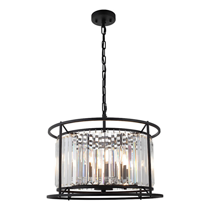 AMELIA: Black Clear Crystal Prisms Pendant Light (Available in 1 Light, 3 Light, 6 Light & 8 Light)