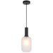 Telbix AOSTA: Black Modern 1 Light Frosted Glass Pendant Light (Available in 13cm, 15cm & 20cm)