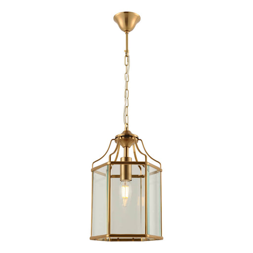 Cougar ARCADIA: Traditional Gold Finish Pendant with Clear Bevelled Glass (Available in 1 Light, 3 Light & 6 Light)