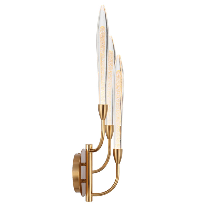 ARCHER: Elegant 3 Lights Wall Light Featuring Hand-made Gold Leaf Arms