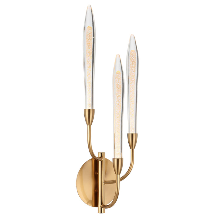 ARCHER: Elegant 3 Lights Wall Light Featuring Hand-made Gold Leaf Arms