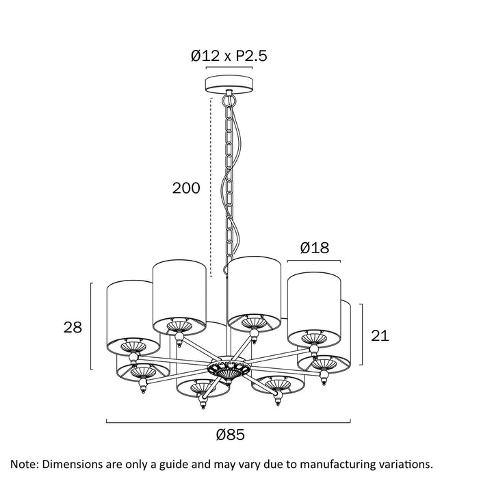 ARGOS: Modern Pendant Light with Cylindrical Shade (Available in 3 Light, 5 Light & 8 Light)