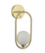 CLA ARO: Round Opal Glass with Satin Gold Frame Interior Wall Light