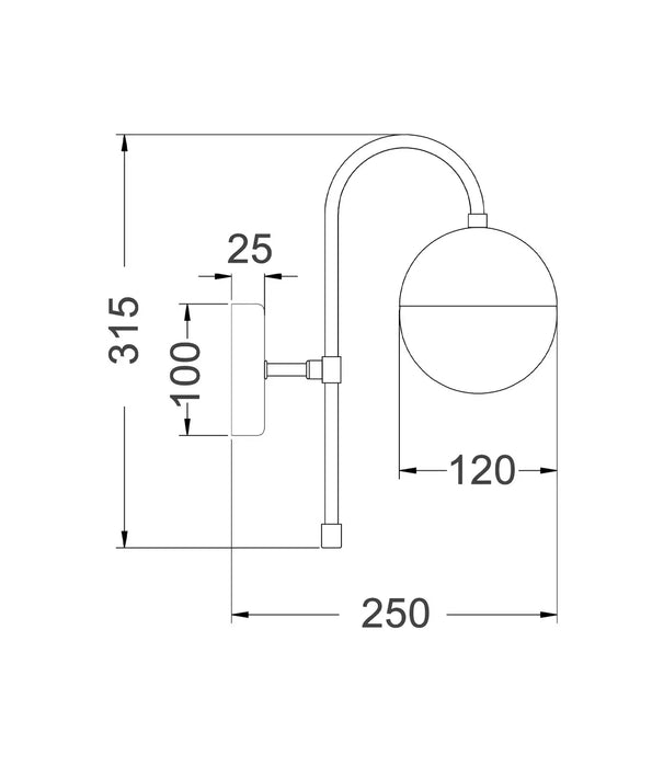 ARO: Round Opal Glass with Satin Gold Bracket Interior Wall Light
