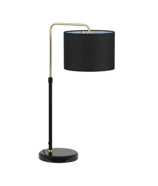 CLA ARRIBA: Height Adjustable Table Lamp with Drum Shade and Marble Base (Available in Black & White)