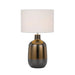 Telbix ARTHUR: Ceramic Table Lamp with White Fabric Shade (avail in Bronze & Rust Base)