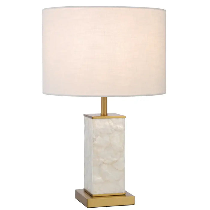 ARTIZO: White Modern Elegant Table Lamp with Crafted Capiz Shell Base