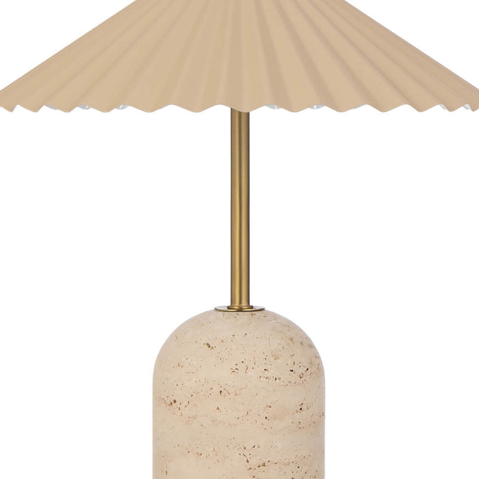 ARVANE: LED Table Lamp with Travertine Base (Available in Beige & Black)