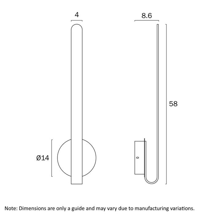 ATALA: Metal Contemporary Style LED Wall Light (Available in White & Black | 40cm & 60cm)