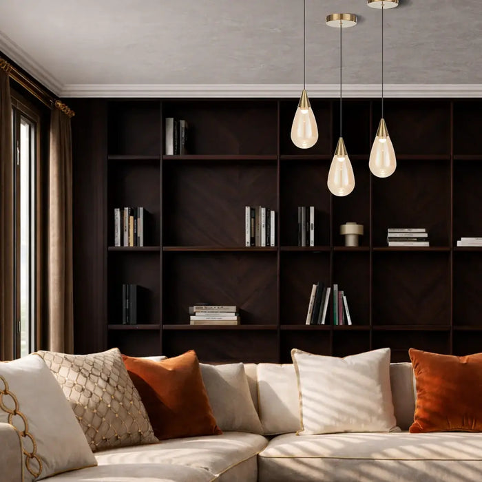 ATICO: Minimalist 1 Light Glass Pendant Light (Available in Smoke & Champagne)