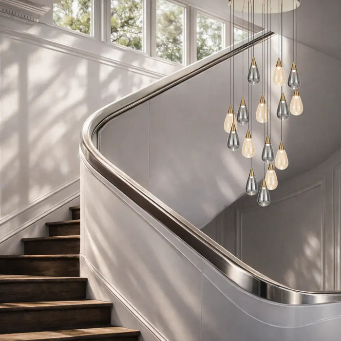 ATICO: 15 Light Glass Pendant Light