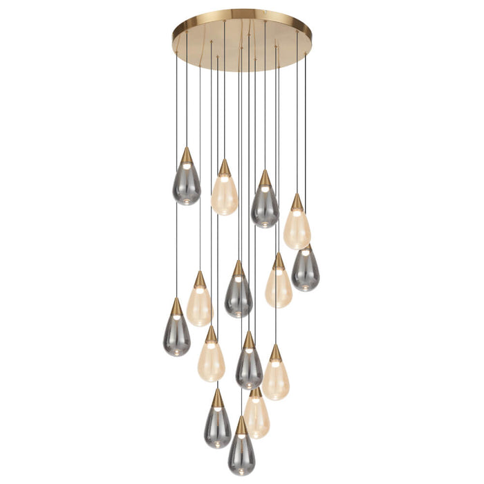 ATICO: 15 Light Glass Pendant Light