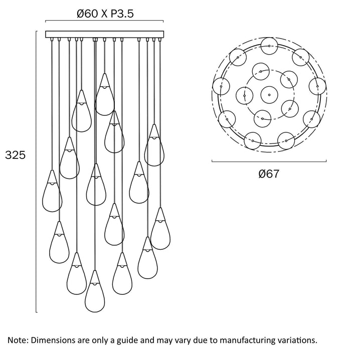 ATICO: 15 Light Glass Pendant Light