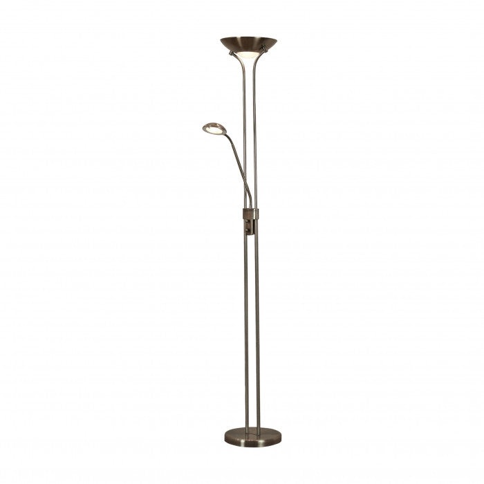 Simple 2 Light Floor Light (in Chrome/Antique Brass/Satin Silver)