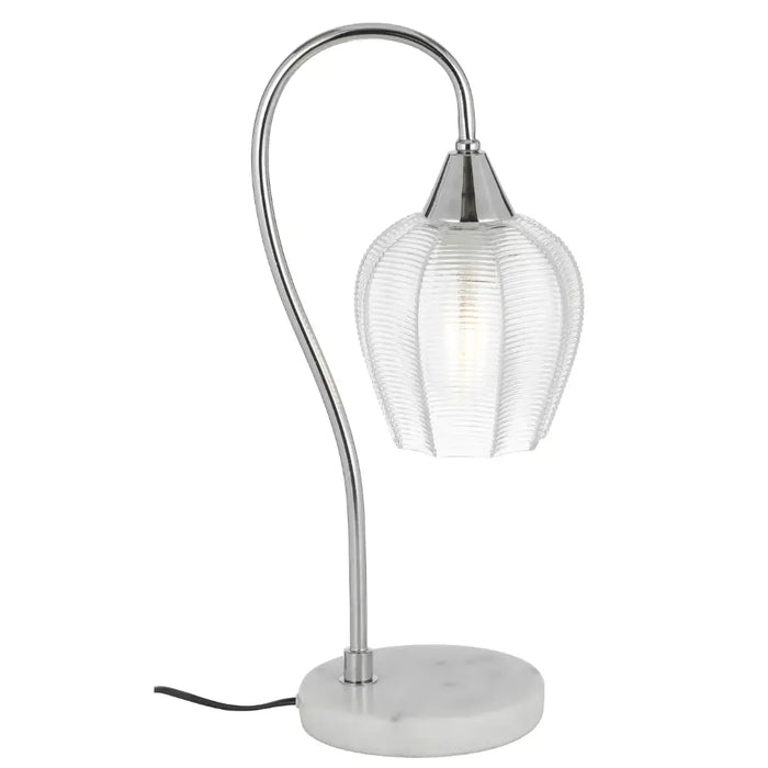 AZALEA: Elegant Table Lamp with Glass Diffuser (Available in Chrome & Antique Gold)
