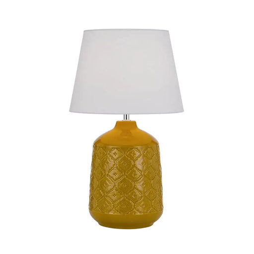 Telbix BACI: Ceramic Table Lamp with Fabric Shade (Avail in Blue, Butterscotch & Grey)