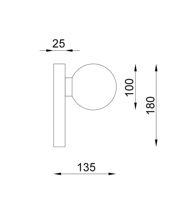 BALLE: Interior Wall Lights with Round Opal Diffuser and Oblong/Round Base (Available in Black, Gold or White)