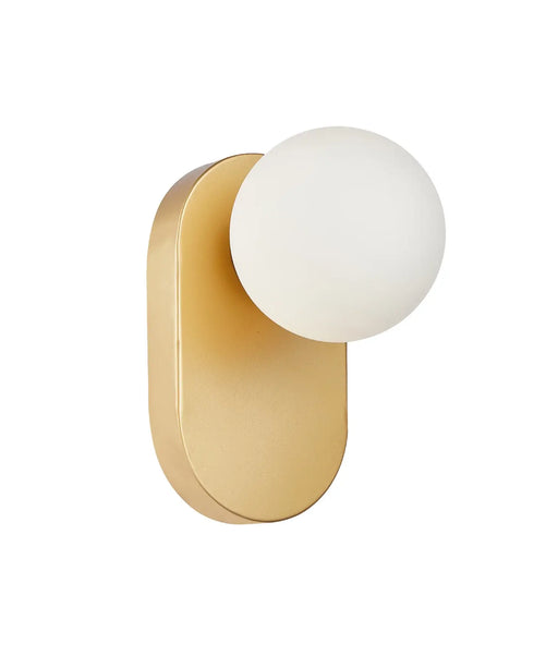 CLA BALLE: Interior Wall Lights with Round Opal Diffuser and Oblong/Round Base (Available in Black, Gold or White)