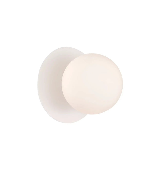 BALLE: Interior Wall Lights with Round Opal Diffuser and Oblong/Round Base (Available in Black, Gold or White)