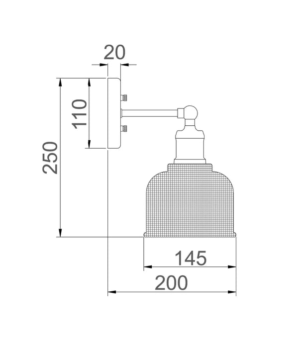 BELL: Dome Clear Segmented Glass Interior Wall Light