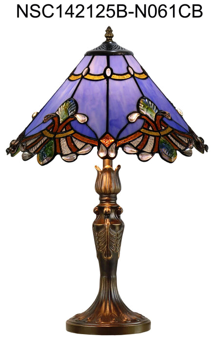BENITA: Periwinkle Leadlight Table Lamp (Avail in 3 Sizes)