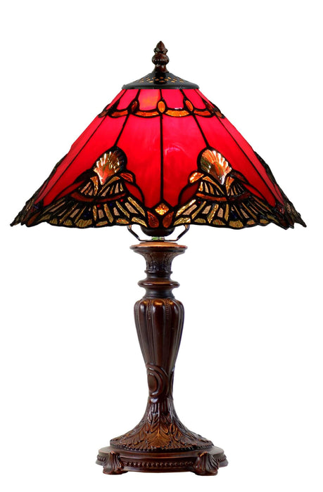 BENITA: Red Leadlight Table Lamp (Avail in 3 Sizes)