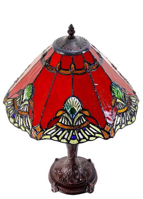 BENITA: Red Leadlight Table Lamp (Avail in 3 Sizes)