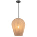 Telbix BIRGET: Metal Pendant Light with Elastic Fabric Shade (Available in Grey & Brown)