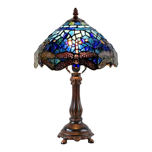 G&G Bros Blue Dragonfly Leadlight Table Lamp (Avail in 2 sizes)