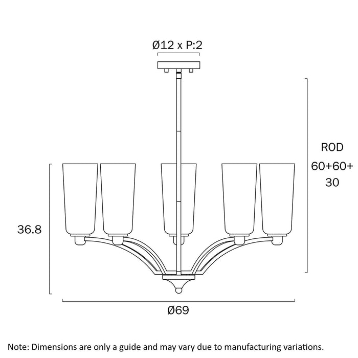 BREVAN: Modern Pendant Light with Glass Shades (Available in Black & Antique Gold, 5 Light, 8 Light & 9 Light)