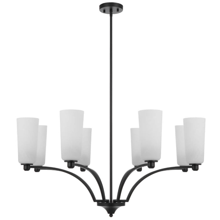 BREVAN: Modern Pendant Light with Glass Shades (Available in Black & Antique Gold, 5 Light, 8 Light & 9 Light)