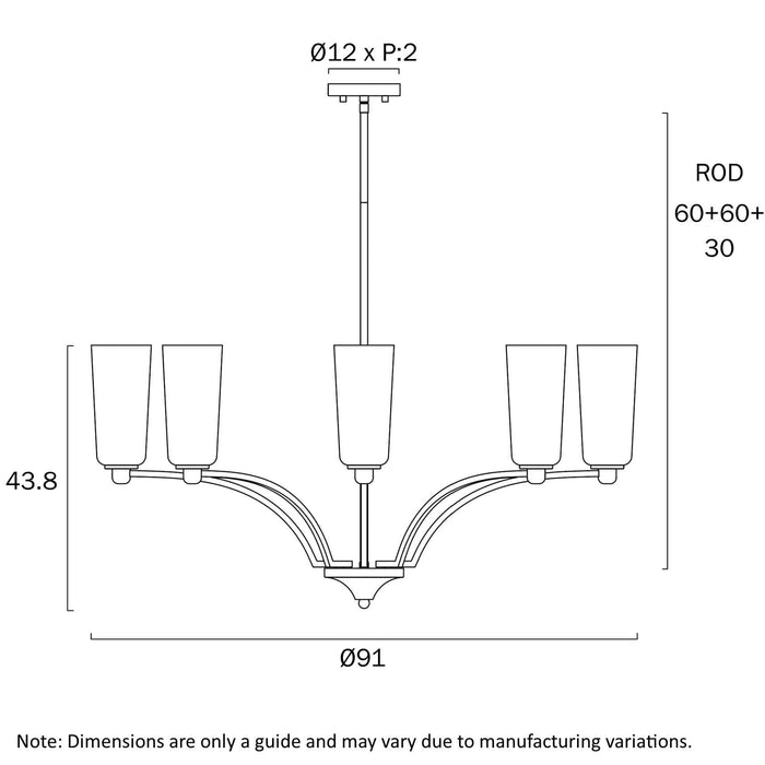 BREVAN: Modern Pendant Light with Glass Shades (Available in Black & Antique Gold, 5 Light, 8 Light & 9 Light)