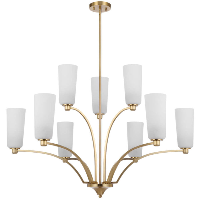 BREVAN: Modern Pendant Light with Glass Shades (Available in Black & Antique Gold, 5 Light, 8 Light & 9 Light)