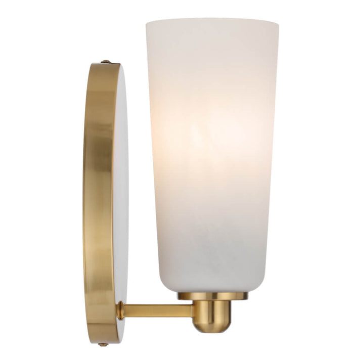 BREVAN: Modern Wall Light with Glass Shade (Available in Black & Antique Gold)